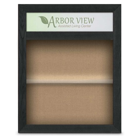 United Visual Products Outdoor Enclosed Combo Board, 42"x32", Satin Frame/Blue & Pumice UVCB4232OD-BLUE-PUMICE
